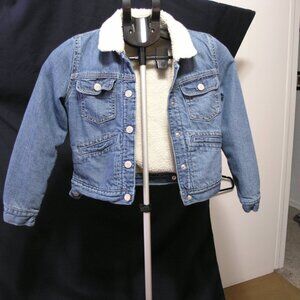 Gap Youth Jean Jacket lined with Sherpa, Size Large